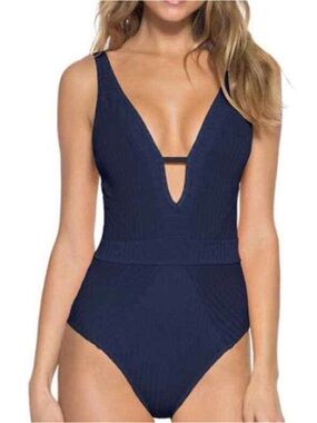 BECCA Deep Navy Ribbed One-Piece